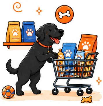 Pet food and accessories display