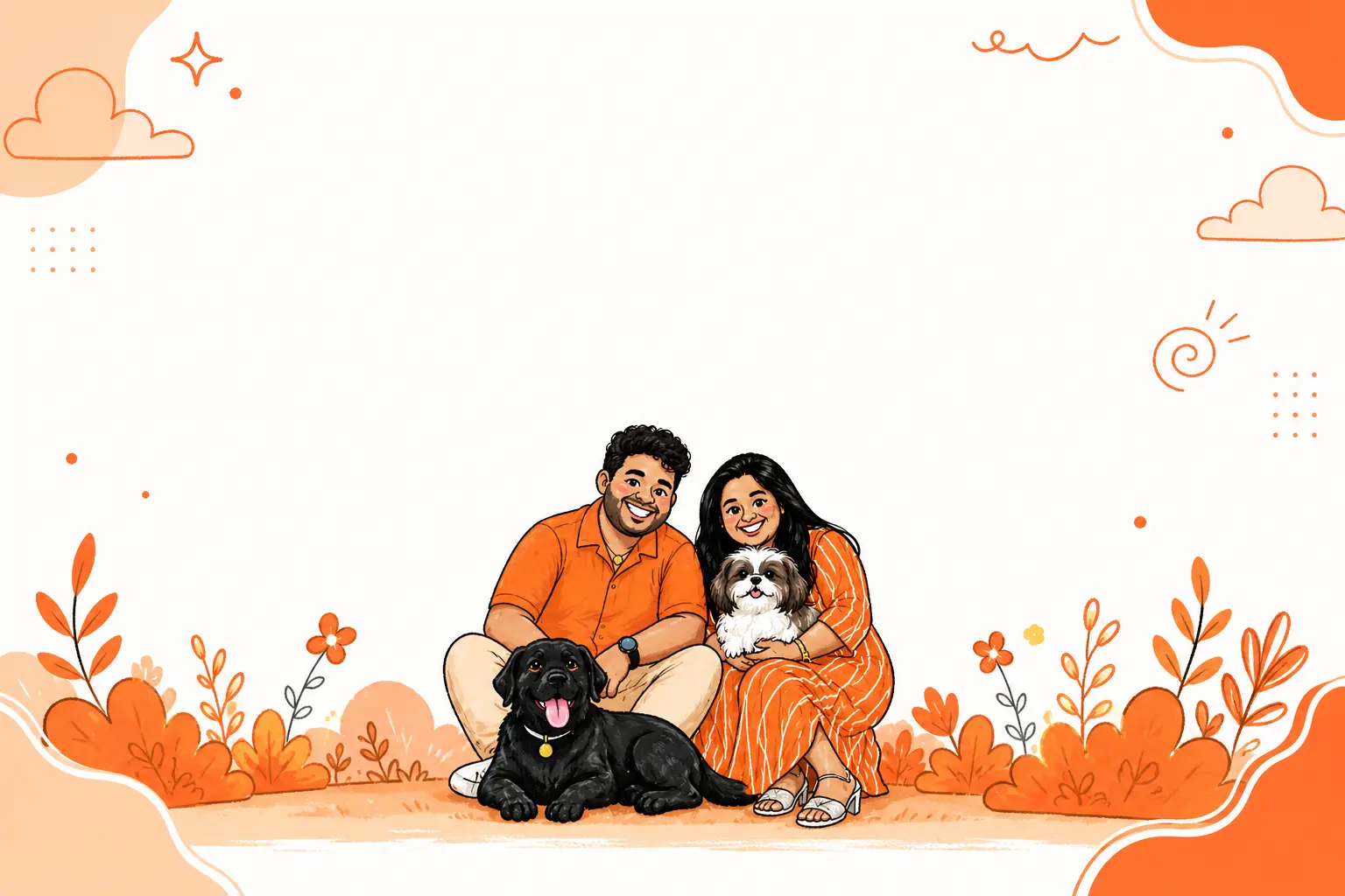 Founders of M & M Waggy Tales with their dogs